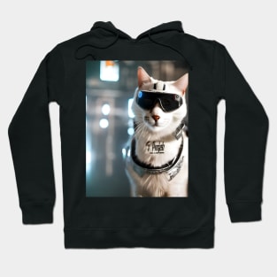 Cyberpunk Cat - Modern Digital Art Hoodie